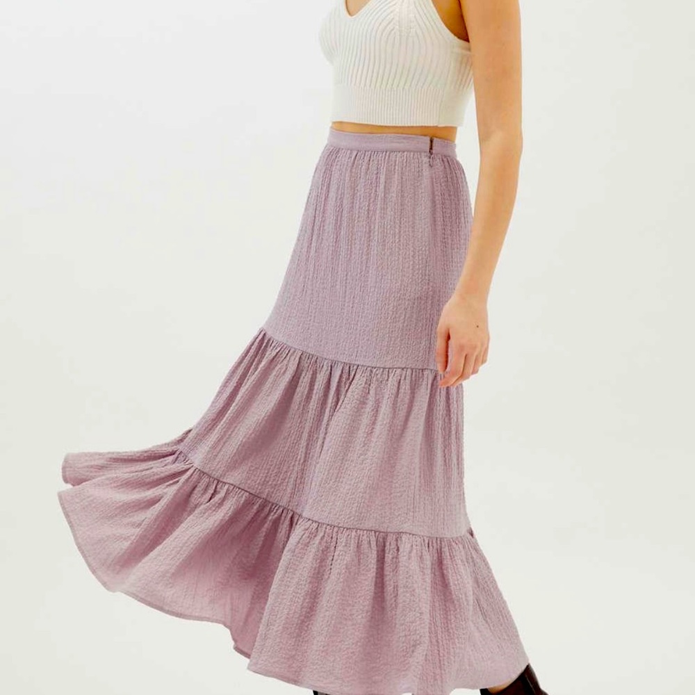 Urban Outfitters Odessa Tiered lilac MIDI Skirt